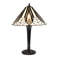 Astoria Medium Table Lamp Black Tiffany Glass
