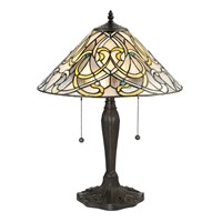 Dauphine Medium Table Lamp Dark Bronze Tiffany Glass