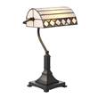 Interiors 1900 Fargo Bankers Table Lamp Dark Lamp with Tiffany Glass