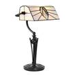 Interiors 1900 Astoria Bankers Table Lamp Dark Lamp with Tiffany Glass