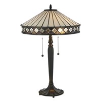Fargo Medium Table Lamp Dark Bronze Tiffany Glass