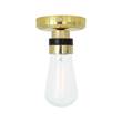 Mullan Lighting Kura Clear Glass LED Ceiling Light IP65 in Polished Brass