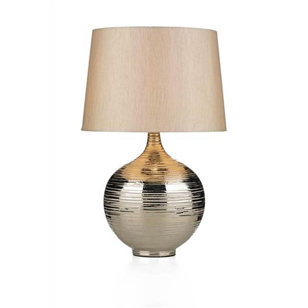 Dar Gustav Polished Table Lamp with Textured Silver Finish