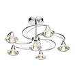 Dar Luther 6-Light Semi Flush with Crystal Glass Shades in Polished Chrome