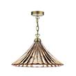 Dar Ardeche 1-Light Large Pendant Clear Glass/Polished Chrome Finish in Amber Glass