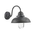 Dar Dynamo Single Wall Light with Curved Arm IP44 in Aged Iron