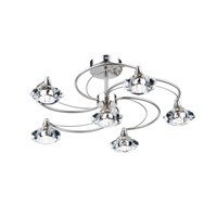 Luther 6-Light Semi Flush Crystal Glass Shades