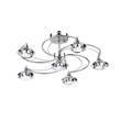 Dar Luther 6-Light Semi Flush with Crystal Glass Shades in Satin Chrome