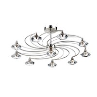 Luther 10-Light Flush Mount Crystal Glass Shade