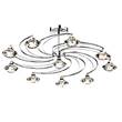 Dar Luther 10-Light Flush Mount with Crystal Glass Shade in Polished Chrome