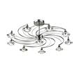 Dar Luther 10-Light Flush Mount with Crystal Glass Shade in Black Chrome