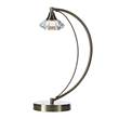 Dar Luther 1-Light Table Lamp with Crystal Glass in Satin Chrome