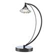 Dar Luther 1-Light Table Lamp with Crystal Glass in Black Chrome