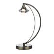 Dar Luther 1-Light Table Lamp with Crystal Glass in Antique Brass