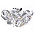 Dar Rawley 4-Light Flush Mount with Twirling Ribbon in Brushed Aluminium