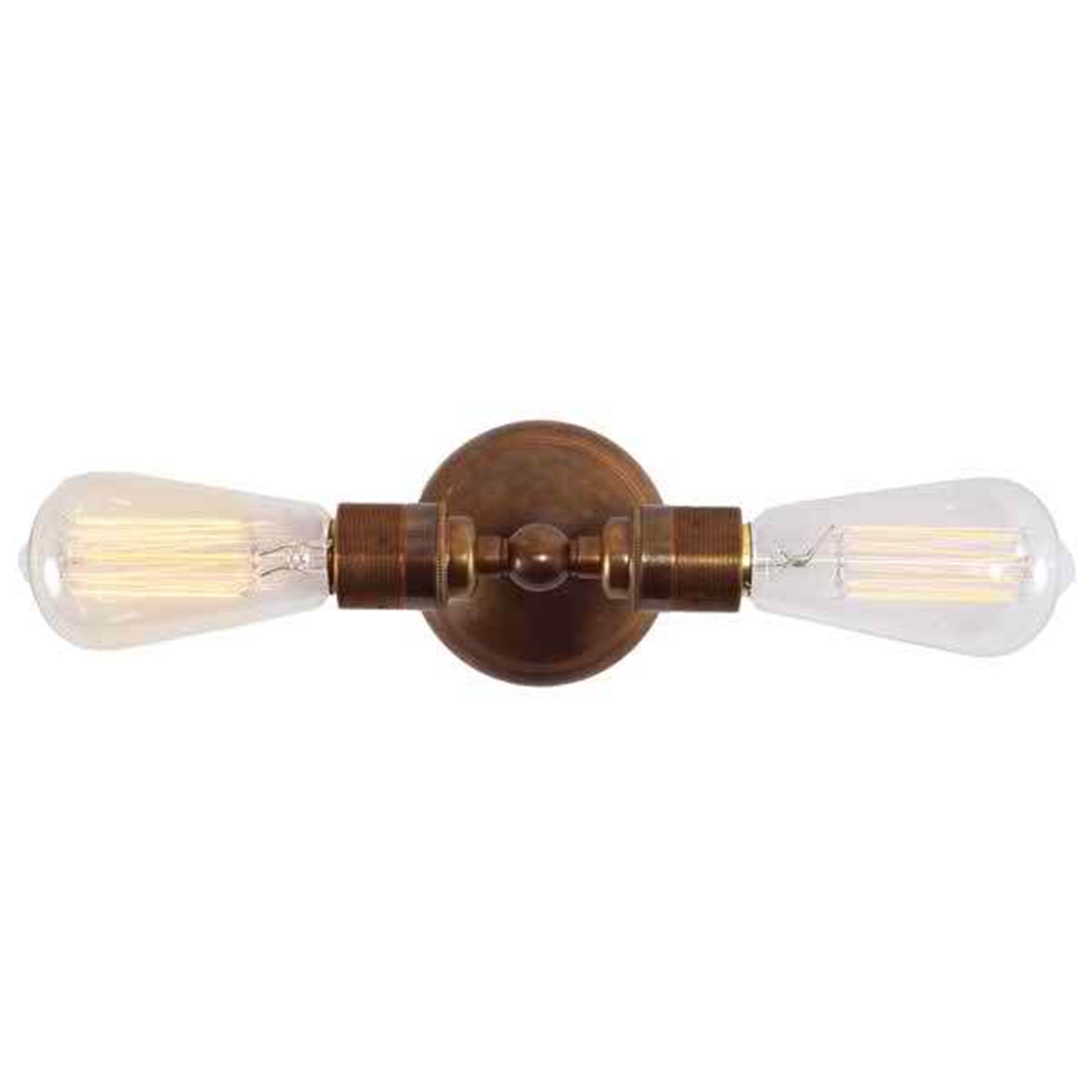 Mullan Lighting Lome Vintage Double Wall Light - Antique Brass