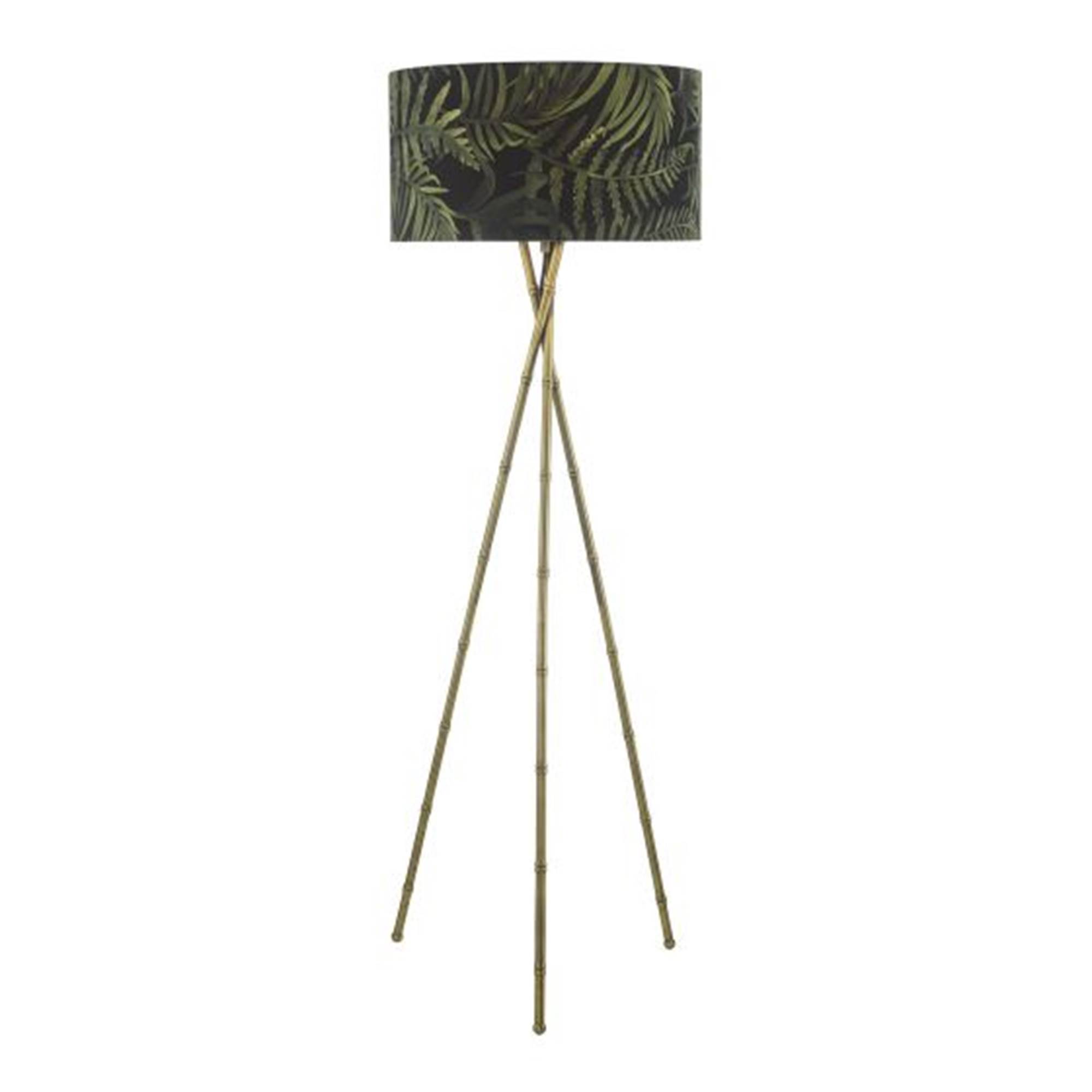 Dar Bamboo Floor Lamp Antique Brass