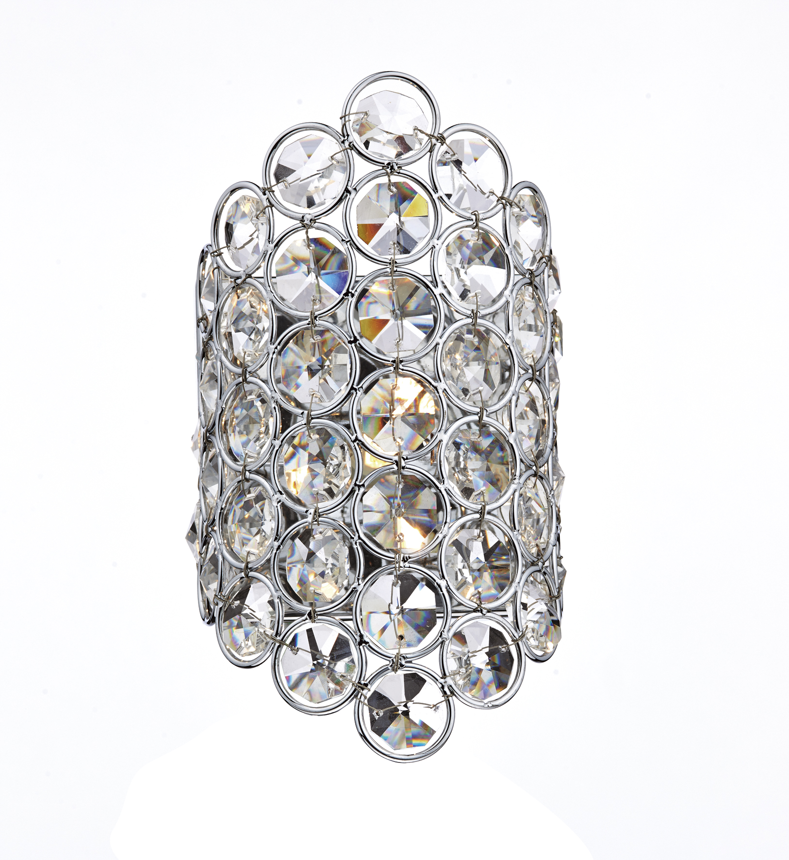 Dar Frost 1 Light Wall Bracket With Polished Chrome Crystal